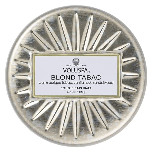 【2F】Voluspa Decorative Tin Candle Blonde Tabac 127g Silver silver