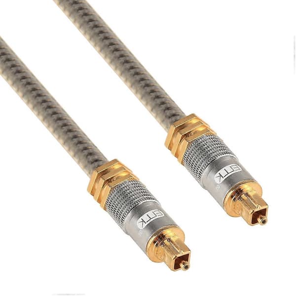 EMK YL-A 2m OD8.0mm Gullbelagt Metallhode Toslink Mann til Mann Digital Optisk Lydkabel Not Specified