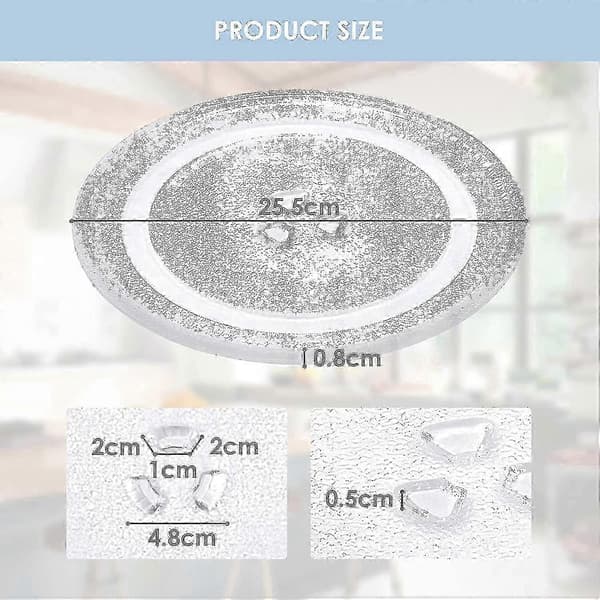 Roterande tallrik för mikrovågsugn, glas, 25,5 cm, transparent