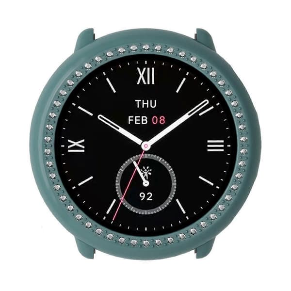 Timanttinen puolipeittävä PC-kellon suojakotelo Amazfit Active 2:lle Pine Green