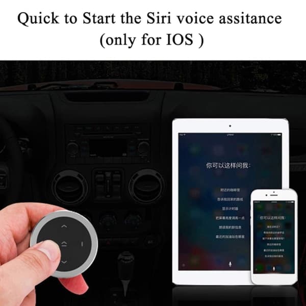 [2F]Rattfjernkontroll, trådløs Bluetooth 3.0 medieknapp, musikkavspilling, fjernkontroll for IOS/Android