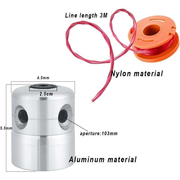 2 stk Børstemaskin Hode Aluminiumstråd Universal Trimmerhode Nylon Tråd På Gressklipper Tilbehør--