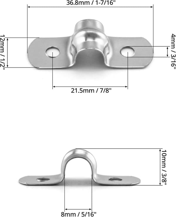 10 STK 8mm U-formet klemme, 304 rustfrit stål salgsklemme rørklemme U-clips (M8)