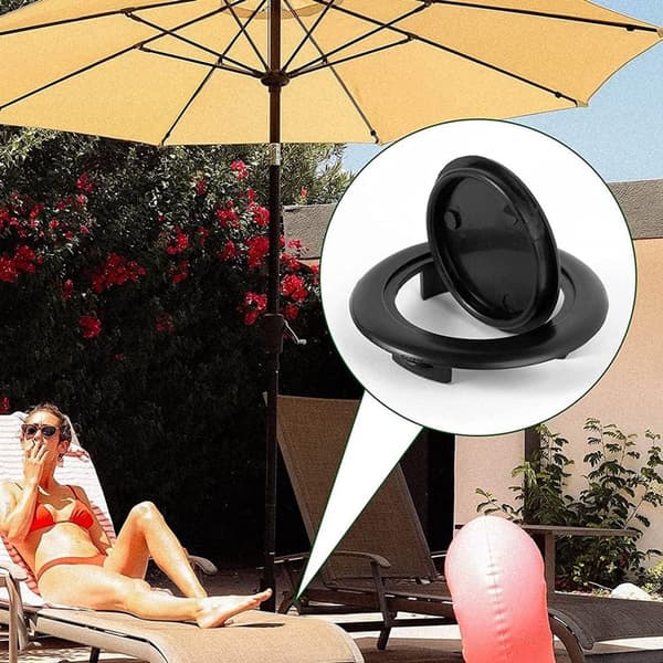 【2F】Havebord Parasolhul Ring & Hætte Sæt - Plastikprop Dækken, Reservedele - Sort - 65*10 mm