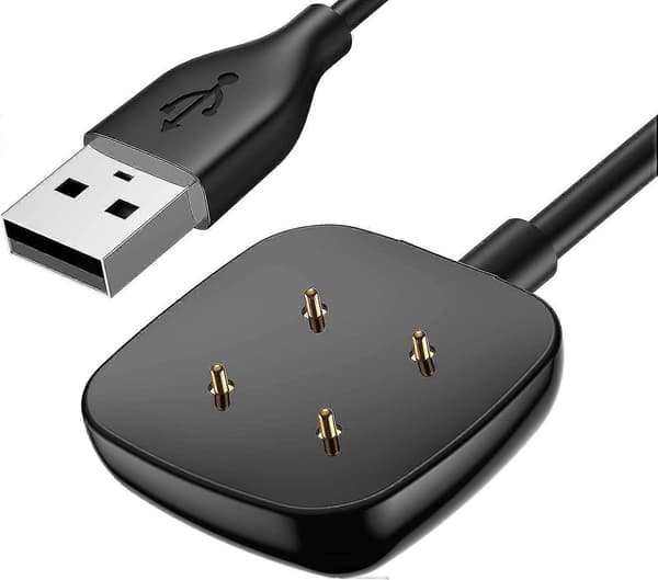 [2F] 2-pak oplader, kompatibel med Fitbit Sense/Fitbit Sense 2, Fitbit Versa 3 / Fitbit Versa 4, erstatningsopladningskabel