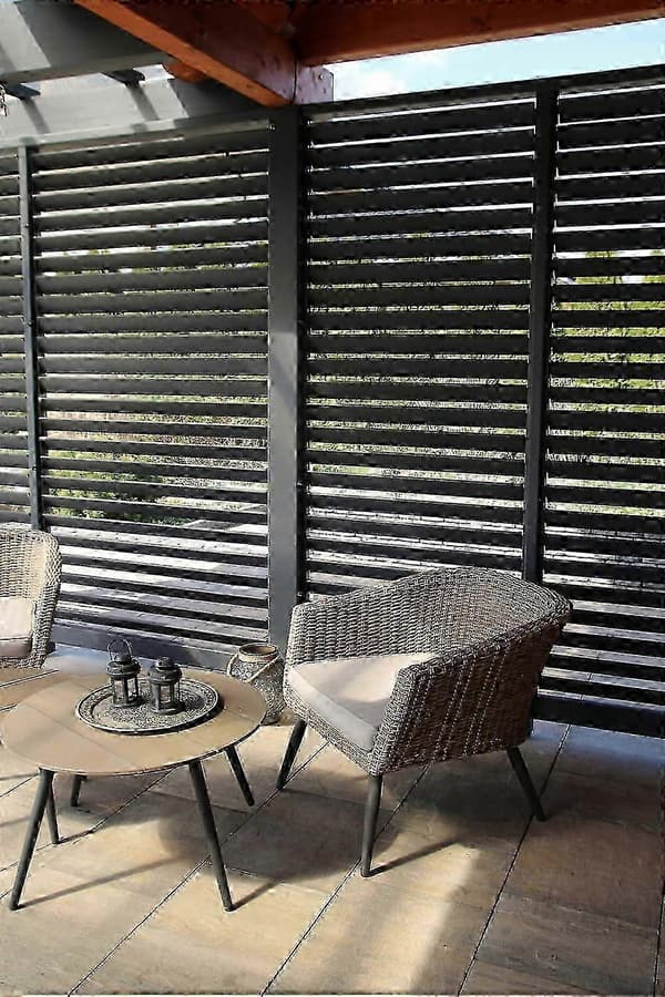 【2F】2 STK Terrassesystem Skodder, 109cm Stål Udendørs Vinduesafskærmningspaneler i Antracitgrå