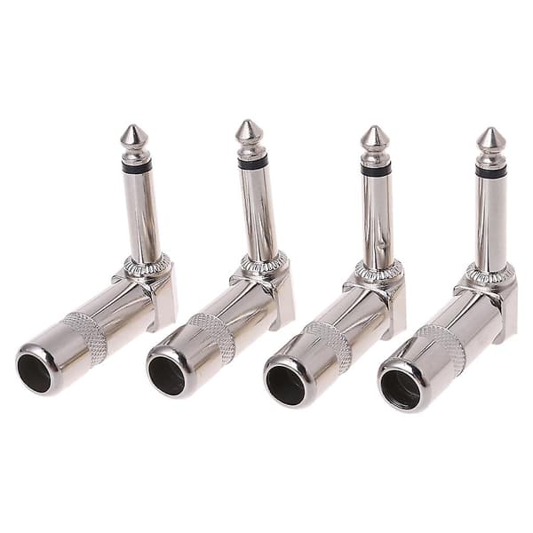 Stycken Rätvinklig 1/4\" TS Mono Telefonkontakt Gitarr o-kontakt 6.35mm Jack