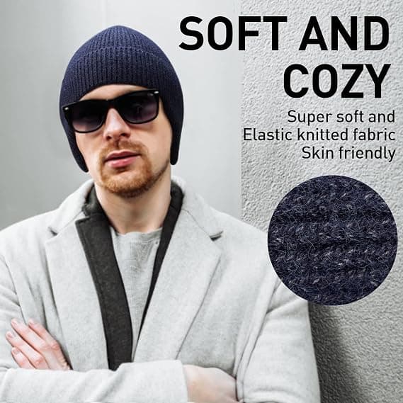 [2F]Vinterstickad mössa för män - Mjuk, varm, andningsbar, unisex utomhusmössa