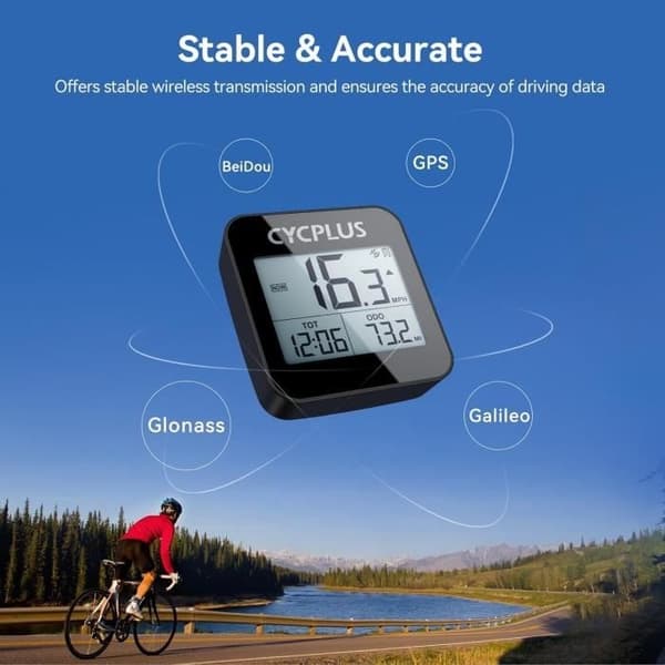 [2F]GPS sykkelcomputer - CYCPLUS - G1 - IPX6 vanntett - Hastighet, distanse, tid
