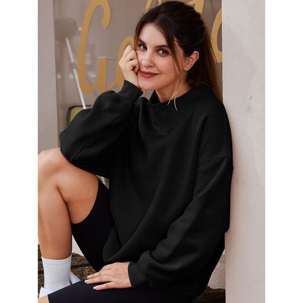 Dame Oversized Sweatshirts Polokrave Trøje Langærmet Hættetrøjer Efterårsmode Tøj Sort Black L