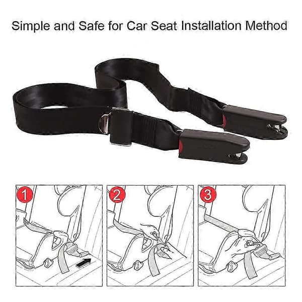 Generell Isofix-festestropp for barnesete, justerbart mykt polyesterbelte