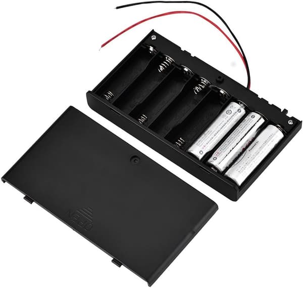 [2F]8 × AA batteriholder, ABS batteriopbevaringsboks med afbryder DXGHC