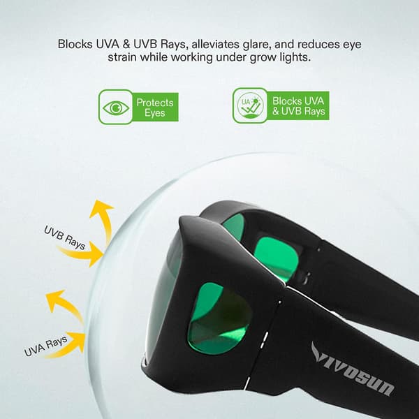 【2F】1-pack inomhus hydroponisk LED-växtbelysningsglasögon med glasögonfodral
