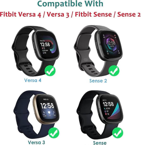 [2F] 2-pak oplader, kompatibel med Fitbit Sense/Fitbit Sense 2, Fitbit Versa 3 / Fitbit Versa 4, erstatningsopladningskabel