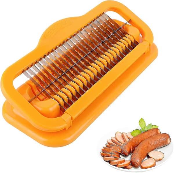 [2F]Pølsekutter, Slitesterk Bananskjærer i Rustfritt Stål, Multifunksjonell Pølsekutter for Pølse Ha