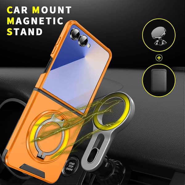 Skjutbart Camshield Ringhållare Mobilskal Orange Orange For Samsung Galaxy Z Flip7 5G