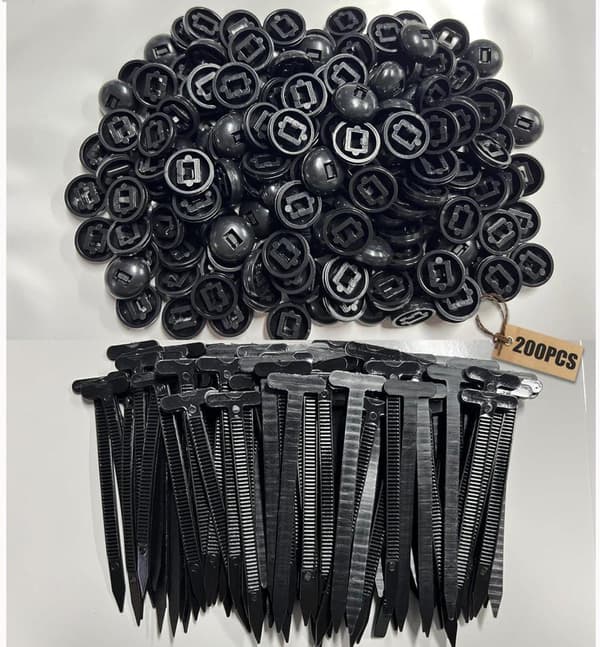 200 stk. nylonkabelbindere, lynlåsbånd, hurtigmontering til bilreparation – plastikclips universal
