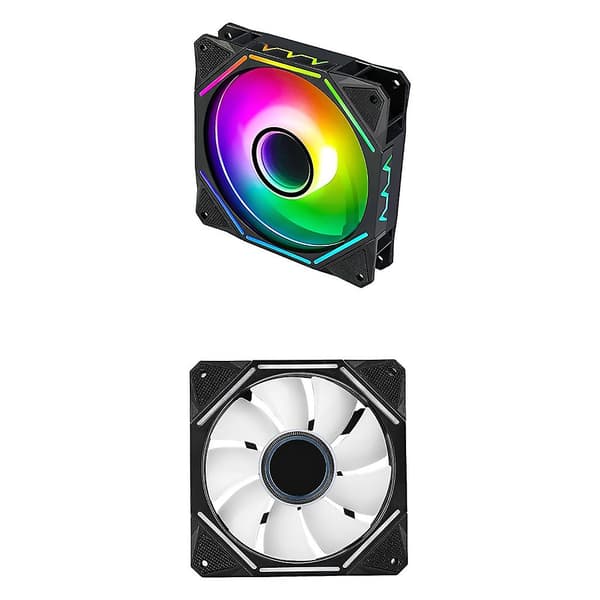 ARGB LED 120mm Chassifläkt, Aura Sync Tyst Högt Luftflöde Justerbar Färg LED-fläkt White Anticlockwise