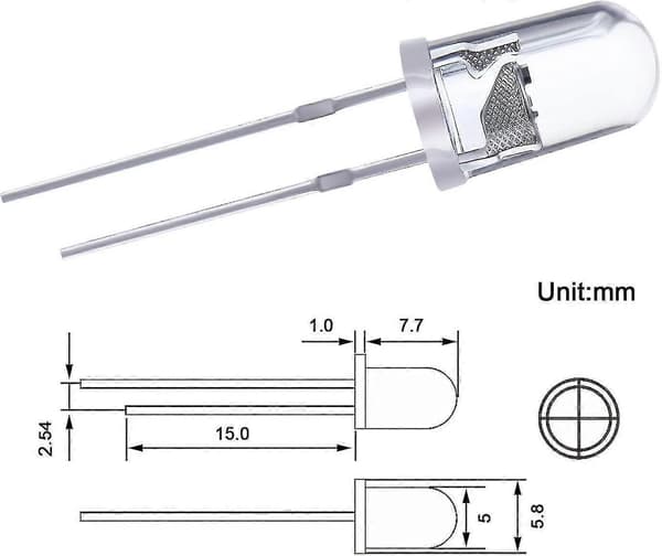 【2F】100 lysdioder LED-diod 10 färger 5 mm