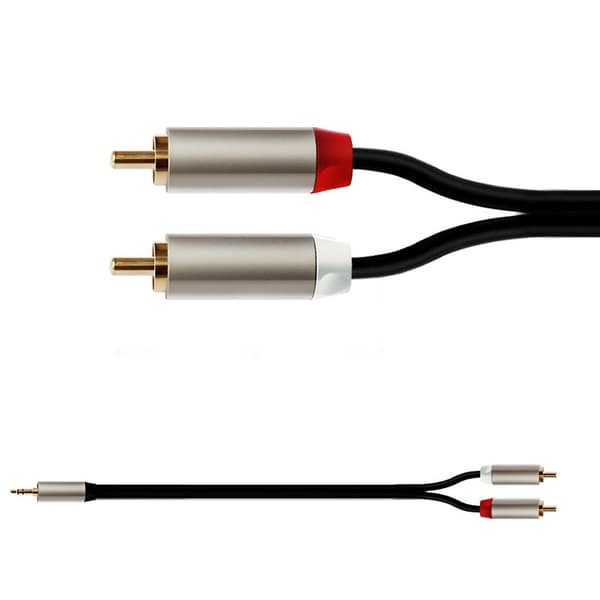 RCA til 3,5 mm kabel RCA lydkabel hann til hann jack-adapter for MP3 til høyttaler 3m
