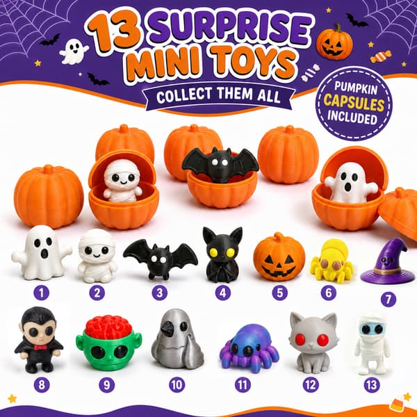 Halloween Julekalender 2026, 24 dage, 3D Græskar, Halloween Nedtælling og Dekoration til Børn og Voksne