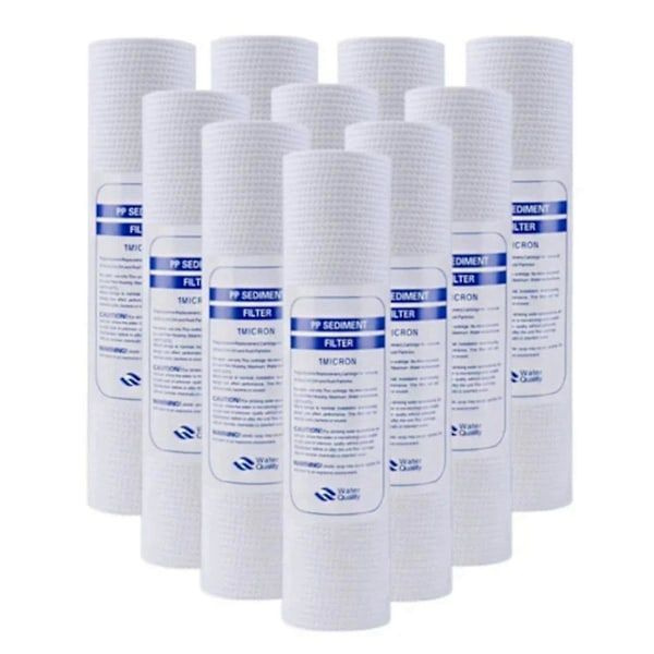 10 stk. Universal vandfilter PP Bomuldsfilter Sedimentvandfilter Polypropylenmateriale, 1 Mi