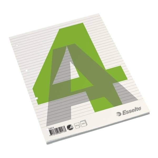ESSELTE Kollegieblock A4 100 ark Linjerat Grön, Grå, Vit 420