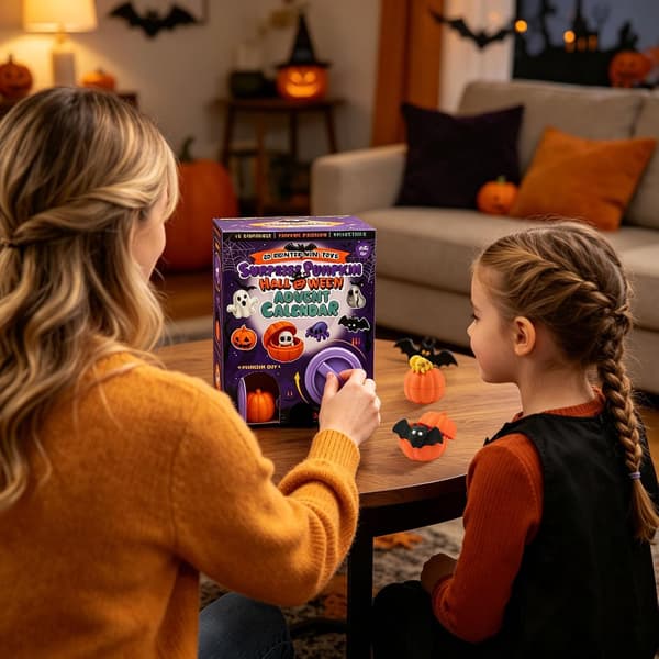 Halloween Julekalender 2026, 24 dage, 3D Græskar, Halloween Nedtælling og Dekoration til Børn og Voksne