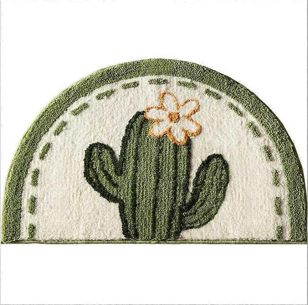 Imitert kashmir baderomsgulvmatte tykk sklisikker baderomsteppe cactus