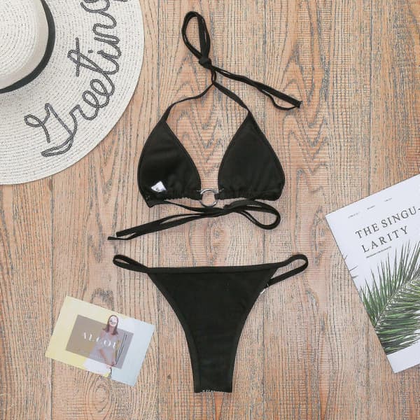 Naiset Kiiltävä Bikini Micro Seksikäs String Kaksiosainen Uimapuku Naisen String Uima-asu