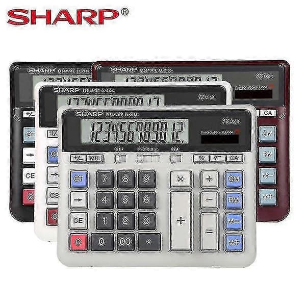【2F】Sharp EL-2135 Suurinäppäiminen laskin pankkien taloushallinnon työpöydälle White