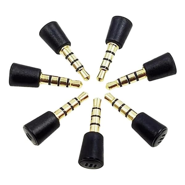 Mini bærbar opptaksmikrofon 3,5 mm lydplugg mikrofonadapter Svart