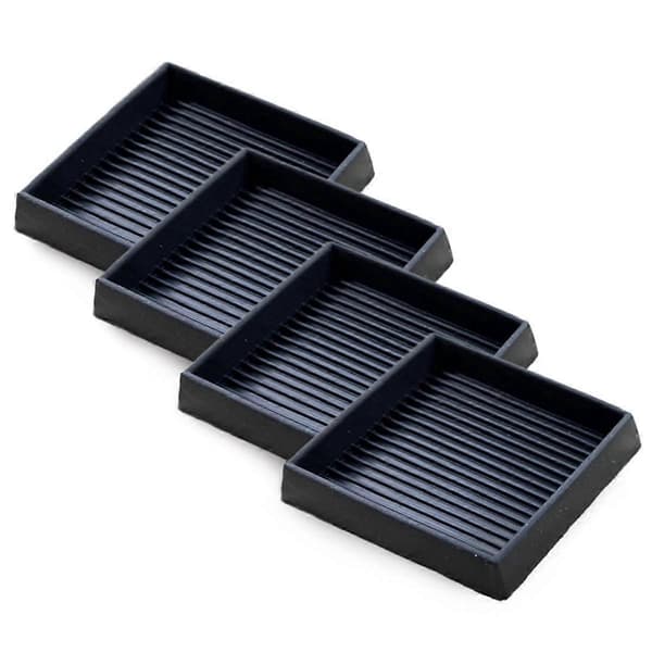 stk. møbelputer - 2x2 tommer firkantede gummiputer med antiskli for hjul, benputer - sofa, lenestol, sofa Musta