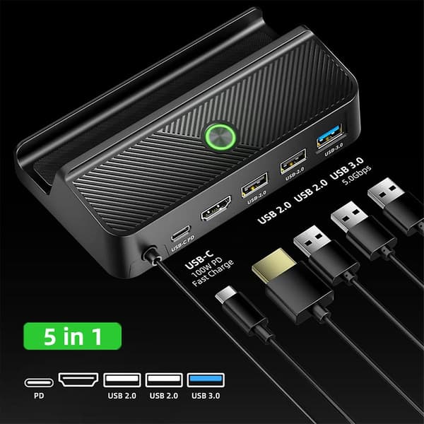 Dockningsstationer Videokonverterare Hållare Dock USB2.0 Typ-C För Steam Deck