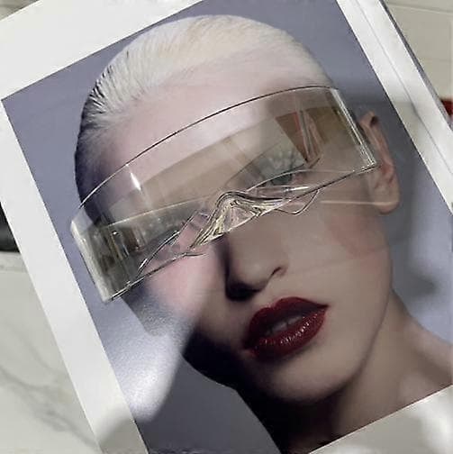 Sølvfargede speilglass visir solbriller kostyme white