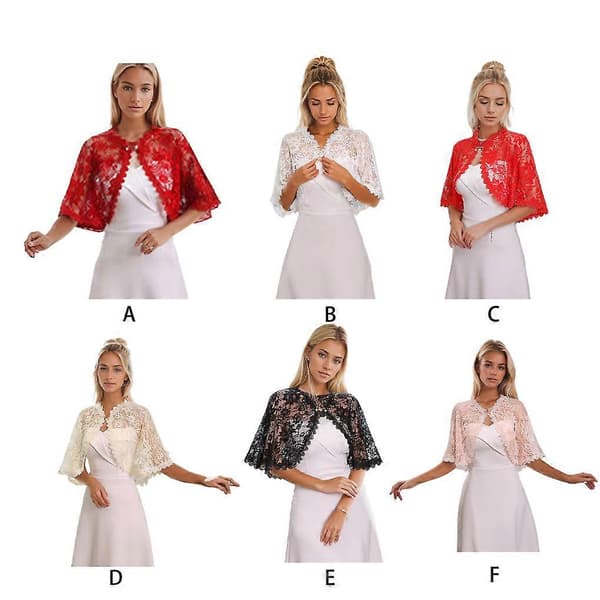Elegant åben kappe Let og moderigtigt bryllupssjal Sjaler til aftenkjole Red