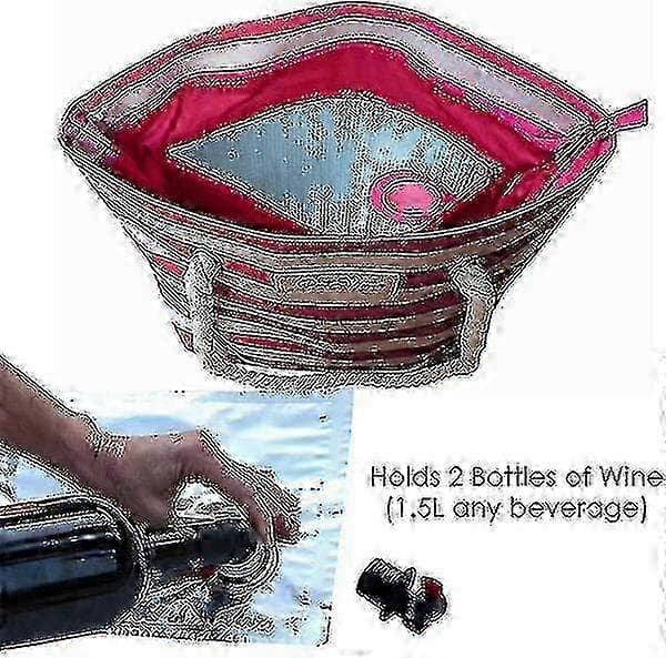 Isolerad tygväska för strandvin med dolt dispenserfack Red