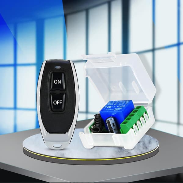 [2F]12v Relé Fjernkontroll Trådløs Rf Modul 433mhz Sender Mottaker Kontroll {D}