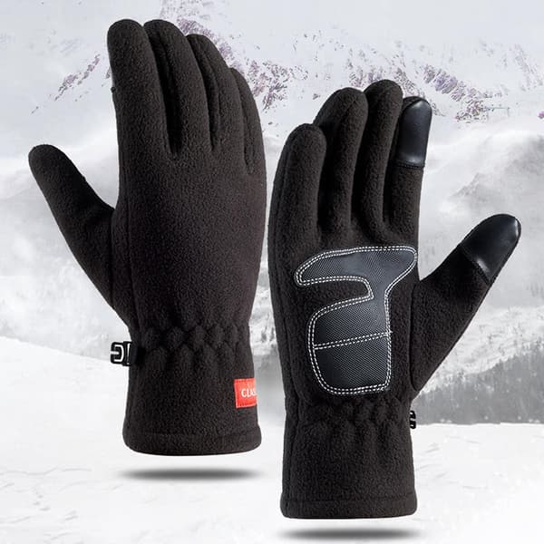 Vinterhandsker til touchskærm Elastiske manchetter Handsker Fleece Vinter Cykelhandsker Gray