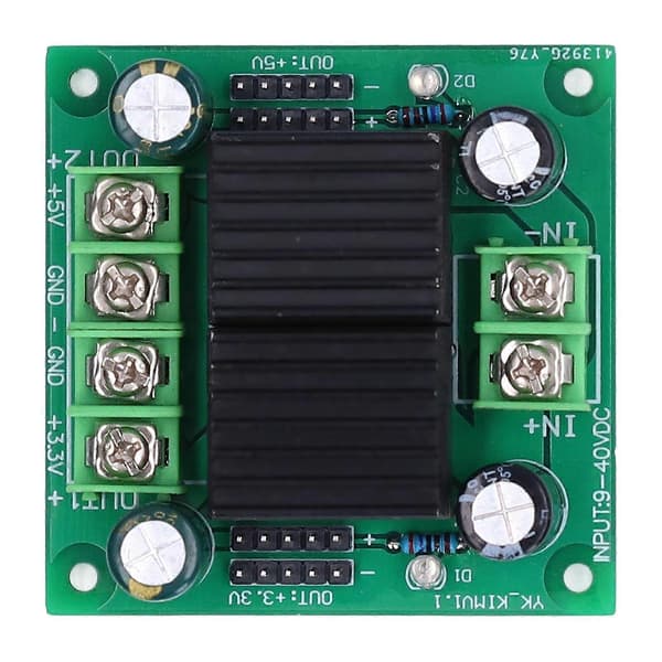 Dubbel utgångsströmförsörjningsmodul PCB Buck-moduler Ingång 9‑40V till 5V 3.3V Stort värmeavledningsområde
