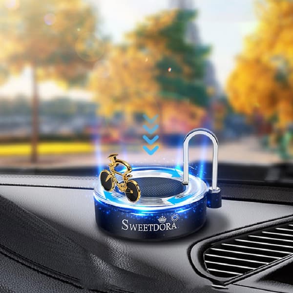 Bilduftfrisker Solenergi Roterende Eterisk Olje Aromaterapi Diffuser Gaver Gold