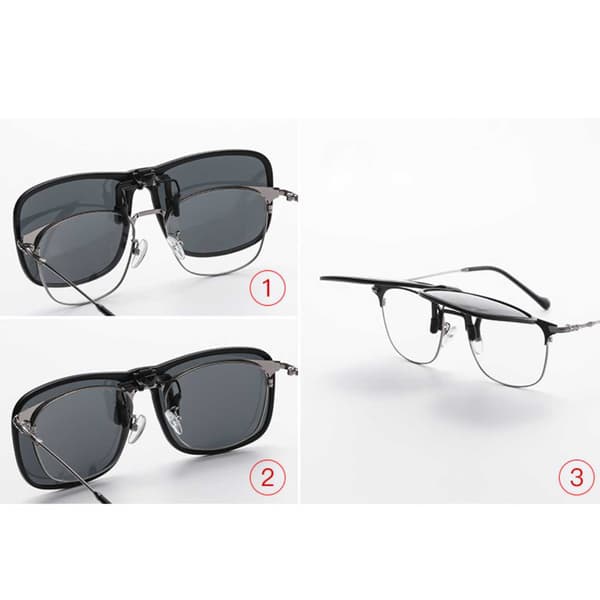 [2F]Flip Up Solbriller Clip-On sort black