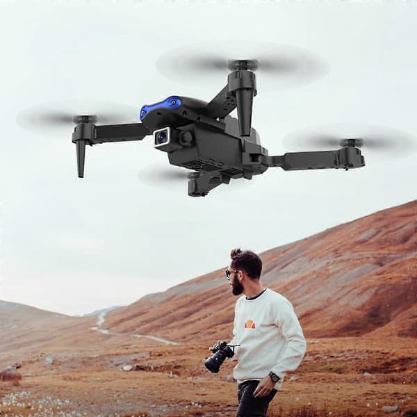 E99 K3 Drönare 4K Dubbel/Enkel Kamera 6-Axlig 3-vägs Hinderundvikande RC Quadcopter Gray Fixed high single current