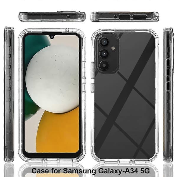 (Nytt) Stötsäkert klart gradient PC + TPU-telefonfodral For Samsung Galaxy A34 5G