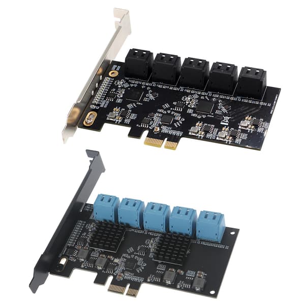 10-porters PCI SATA-kontroller internt utvidelseskort PCI-E til SATA 3.0-adapter
