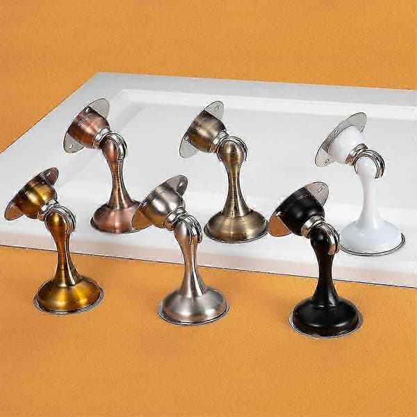 Dørstopper, magnetisk dørstopper, rustfritt stål 201 dørholder, magnetisk dørstopper, ingen boring, 2 stk sølv