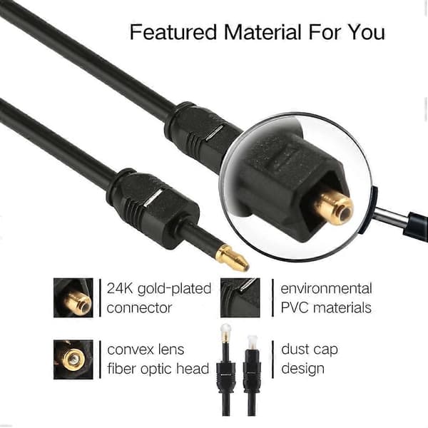 1,5 m OD4,0 mm Toslink hann til 3,5 mm Mini Toslink hann digital optisk lydkabel Not Specified