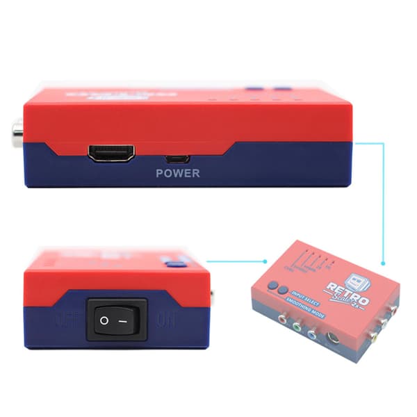 A/V til HDMI-kompatibel omformer og linjedobler for PS2-spillkonsoll rød/blå Blue