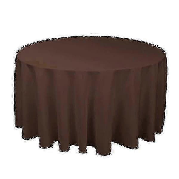 Rund ensfarget duk, polyester, for bryllup, bursdagsfest, bankett, hjemmeinnredning Red Diameter 220CM