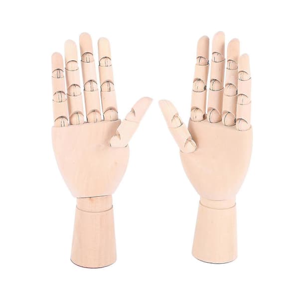 A-7-tums trämannequin med motsatta vänster/högerhänder (vänster+höger hand)[2F]